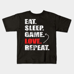 eat sleep game repeat co Kids T-Shirt